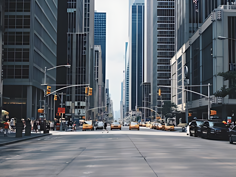 Street Scene - AI Beautified high-quality photo enhanced by AI technology